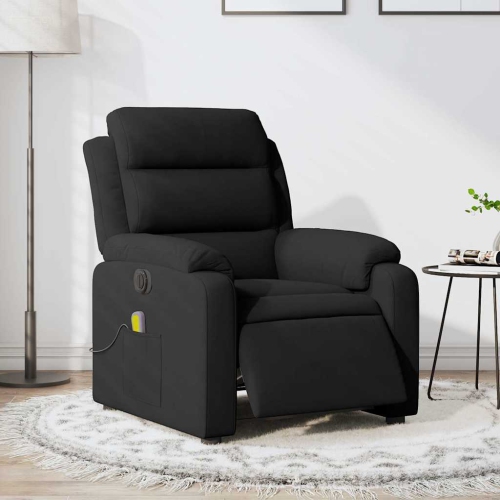 Fauteuil de massage inclinable électrique de vidaXL - velours noir