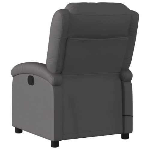 Fauteuil de massage inclinable électrique en cuir véritable gris de vidaXL