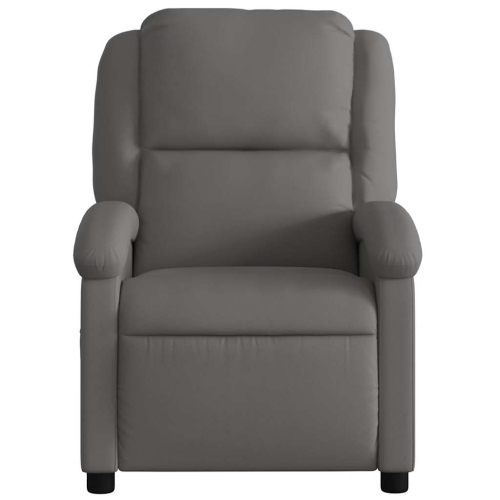 Fauteuil de massage inclinable électrique en cuir véritable gris de vidaXL