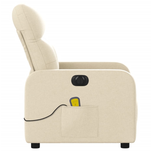 vidaXL Electric Massage Recliner Chair Cream Fabric
