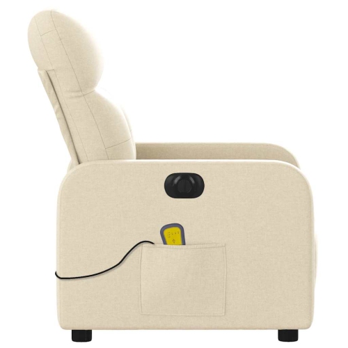 vidaXL Electric Massage Recliner Chair Cream Fabric