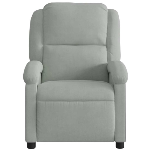 Fauteuil de massage inclinable en velours gris pâle de vidaXL