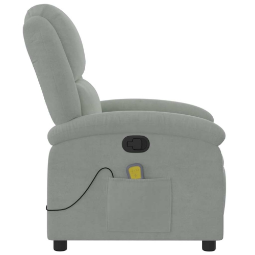 Fauteuil de massage inclinable en velours gris pâle de vidaXL