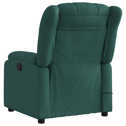 Fauteuil de massage inclinable électrique en tissu vert foncé vidaXL