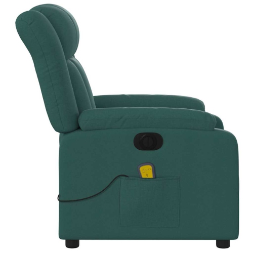Fauteuil de massage inclinable électrique en tissu vert foncé vidaXL