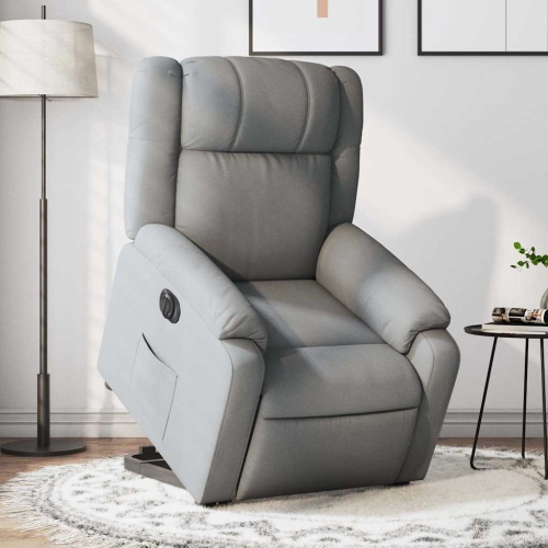 Fauteuil inclinable électrique en tissu gris pâle VidaXL
