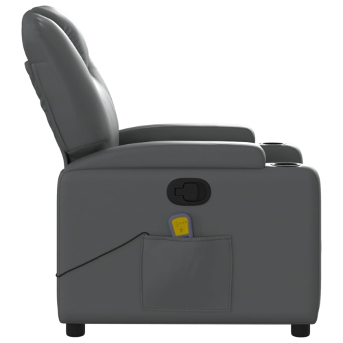 Fauteuil de massage inclinable en similicuir gris de vidaXL