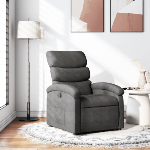 Fauteuil inclinable en tissu gris foncé vidaXL