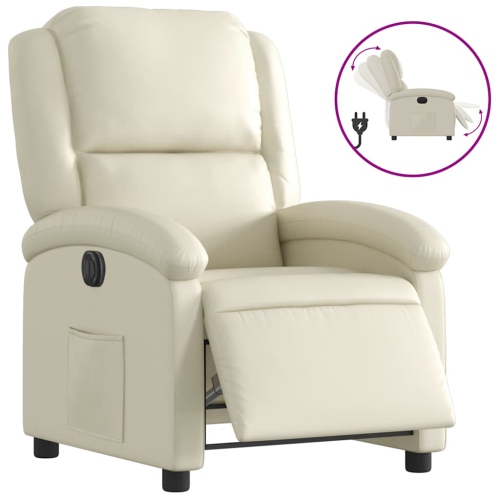 vidaXL Electric Recliner Chair Cream Faux Leather