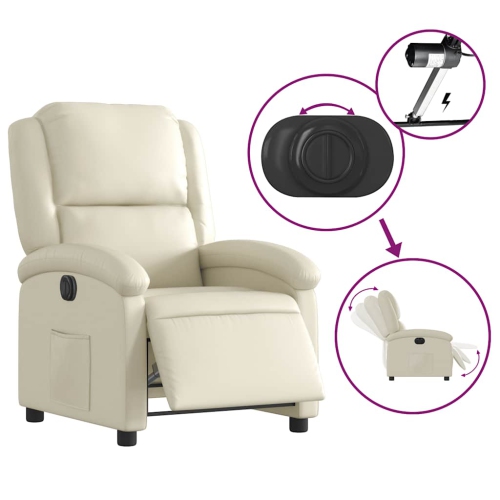 vidaXL Electric Recliner Chair Cream Faux Leather