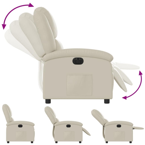 vidaXL Electric Recliner Chair Cream Faux Leather