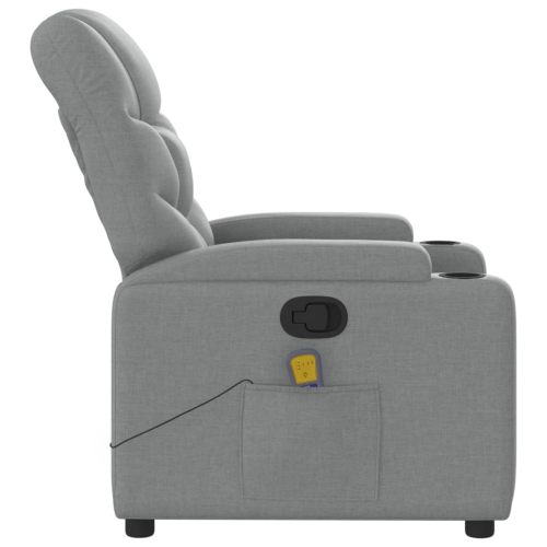 Fauteuil de massage inclinable en tissu gris pâle de vidaXL