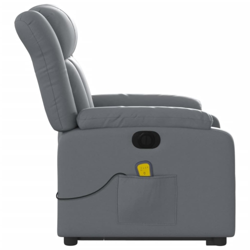 vidaXL Electric Stand up Massage Recliner Chair Grey Faux Leather