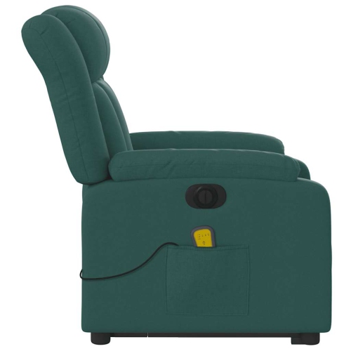 Fauteuil de massage inclinable électrique en tissu vert foncé de vidaXL
