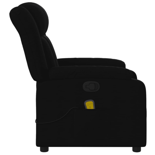 Fauteuil de massage inclinable en tissu noir vidaXL