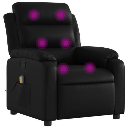 Fauteuil de massage inclinable en similicuir noir vidaXL