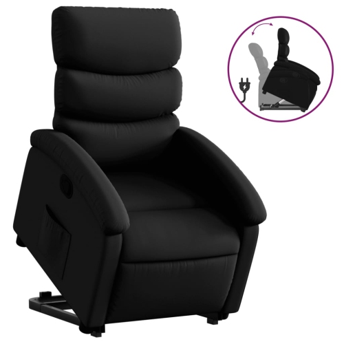 Fauteuil inclinable en similicuir noir VidaXL