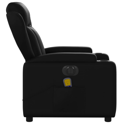 Fauteuil de massage inclinable électrique en similicuir noir vidaXL