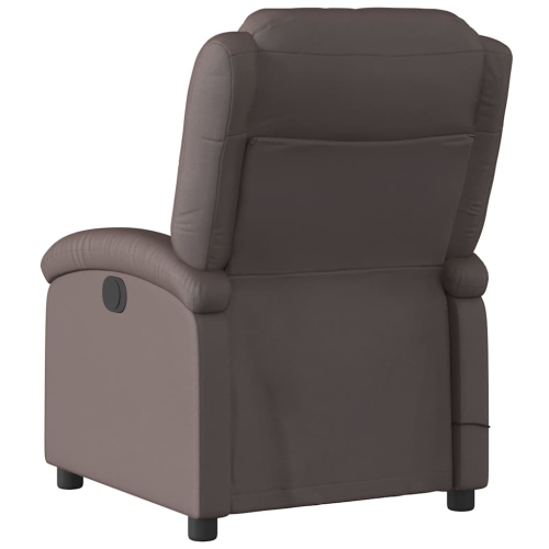 vidaXL Electric Massage Recliner Chair Dark Brown Real Leather