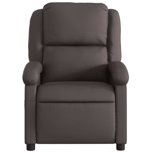 vidaXL Electric Massage Recliner Chair Dark Brown Real Leather