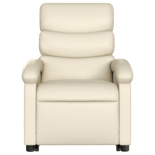 vidaXL Electric Stand up Massage Recliner Chair Cream Faux Leather
