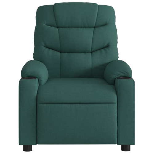 vidaXL Electric Massage Recliner Chair Dark Green Fabric