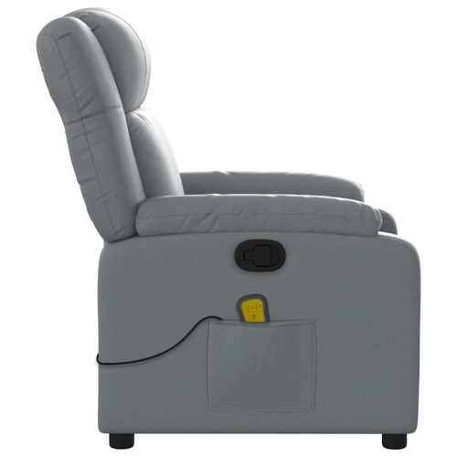 vidaXL Massage Recliner Chair Grey Faux Leather