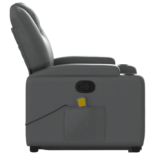 Fauteuil de massage inclinable en similicuir gris VidaXL