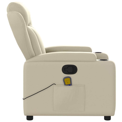 Fauteuil de massage inclinable en similicuir crème de vidaXL