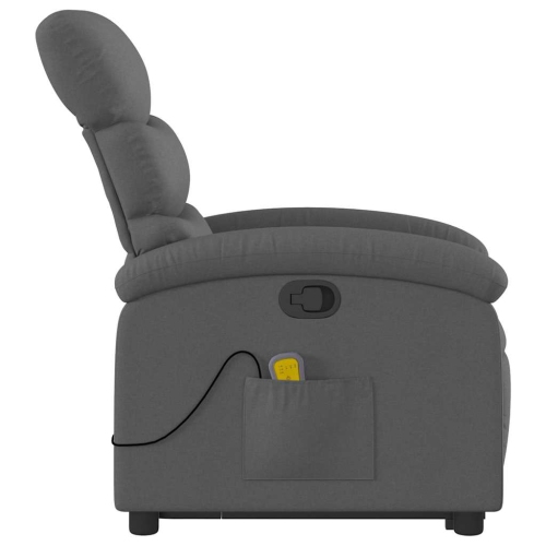 Fauteuil de massage inclinable en tissu gris foncé VidaXL