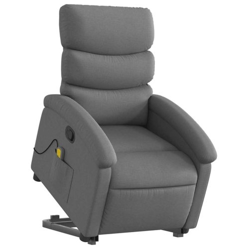 Fauteuil de massage inclinable en tissu gris foncé VidaXL