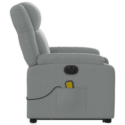 Fauteuil de massage inclinable électrique en tissu gris pâle de vidaXL