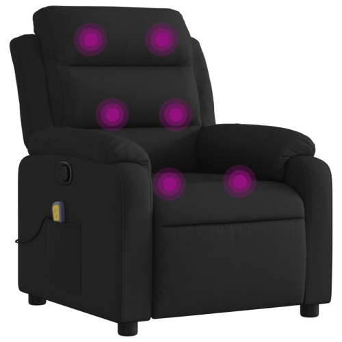 Fauteuil de massage inclinable en tissu noir vidaXL