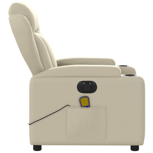 Fauteuil de massage inclinable électrique en similicuir crème de vidaXL