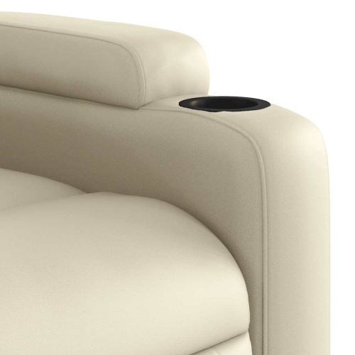 Fauteuil de massage inclinable électrique en similicuir crème de vidaXL