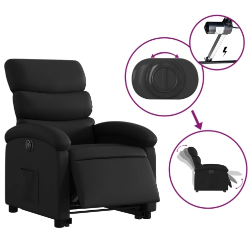 Fauteuil inclinable électrique en similicuir noir de vidaXL