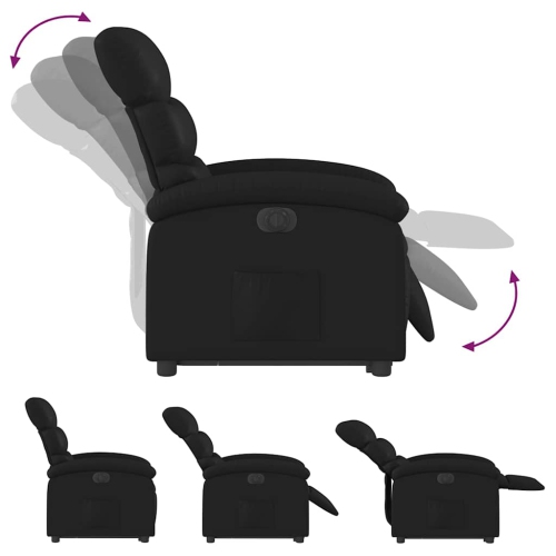 Fauteuil inclinable électrique en similicuir noir de vidaXL