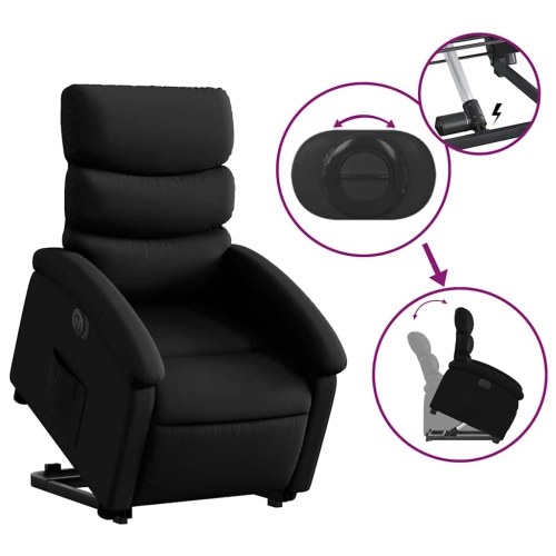 Fauteuil inclinable électrique en similicuir noir de vidaXL
