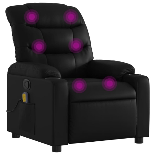 Fauteuil de massage inclinable en similicuir noir vidaXL