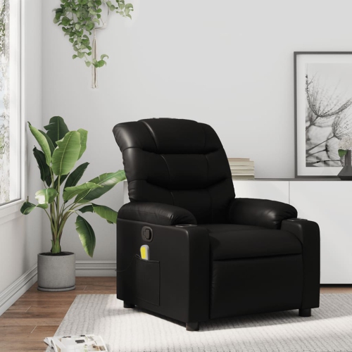 Fauteuil de massage inclinable en similicuir noir vidaXL