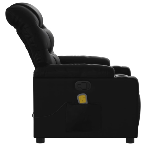 Fauteuil de massage inclinable en similicuir noir vidaXL