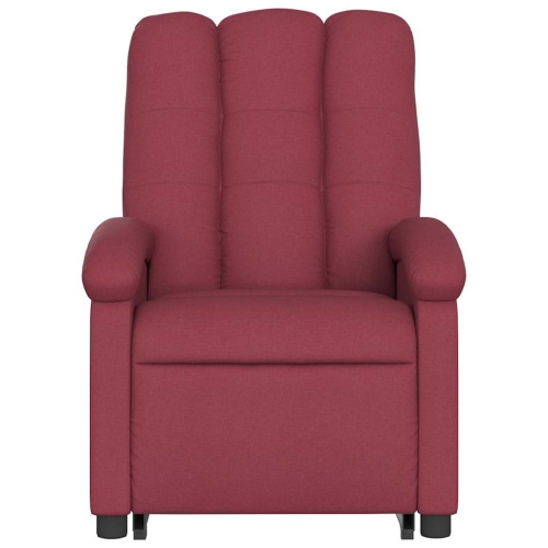 Fauteuil de massage inclinable debout vidaXL en tissu rouge vin