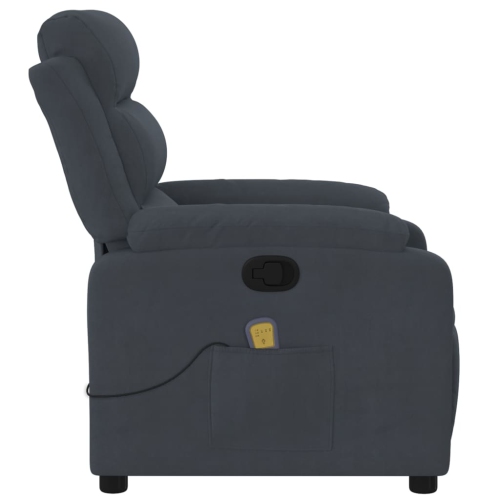 vidaXL Massage Recliner Chair Dark Grey Velvet
