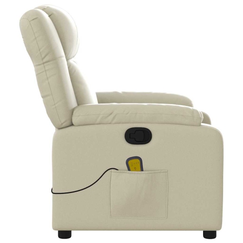 Fauteuil de massage inclinable en similicuir crème de vidaXL