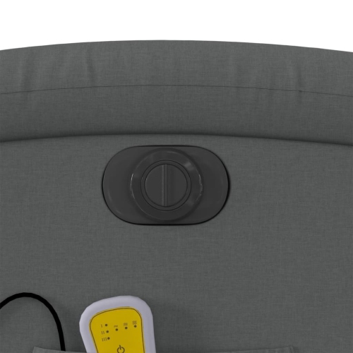 Fauteuil de massage inclinable électrique en tissu gris foncé vidaXL