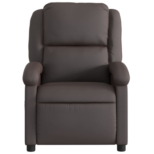 Fauteuil inclinable en cuir véritable brun foncé vidaXL