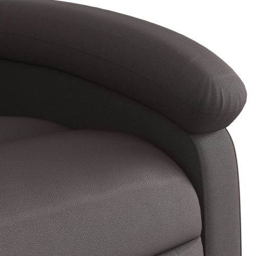 Fauteuil inclinable en cuir véritable brun foncé vidaXL