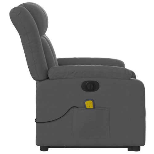 vidaXL Electric Stand up Massage Recliner Chair Dark Grey Fabric