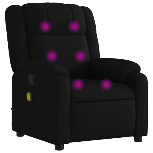 Fauteuil de massage inclinable en tissu noir vidaXL