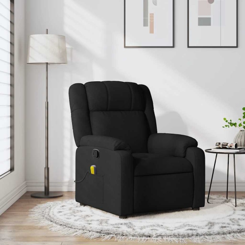 Fauteuil de massage inclinable en tissu noir vidaXL